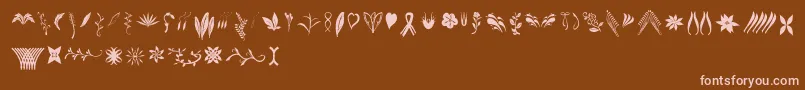 Crafters Flowers Font – Pink Fonts on Brown Background