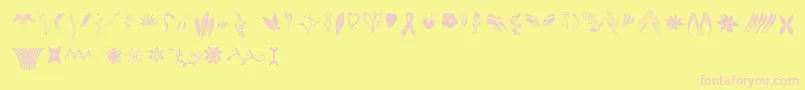 Crafters Flowers Font – Pink Fonts on Yellow Background