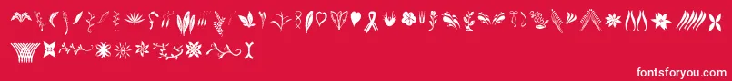 Crafters Flowers Font – White Fonts on Red Background