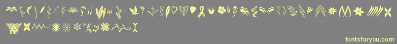 Crafters Flowers Font – Yellow Fonts on Gray Background