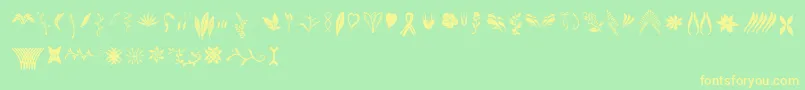 Police Crafters Flowers – polices jaunes sur fond vert