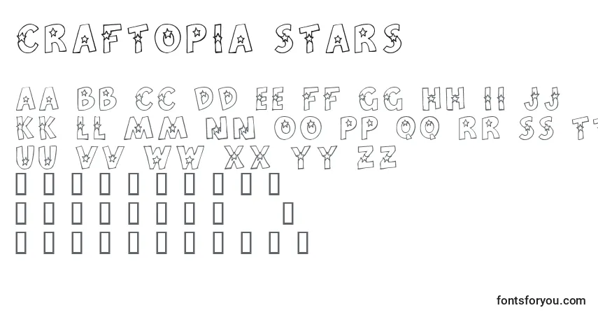 Schriftart Craftopia Stars – Alphabet, Zahlen, spezielle Symbole