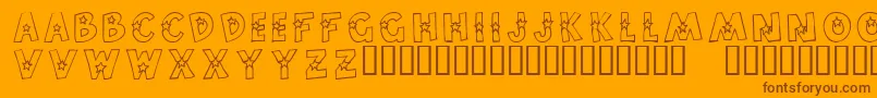 Craftopia Stars Font – Brown Fonts on Orange Background