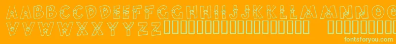 Craftopia Stars Font – Green Fonts on Orange Background