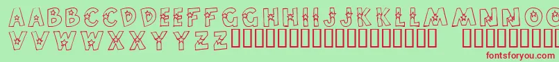 Craftopia Stars Font – Red Fonts on Green Background