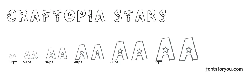 Größen der Schriftart Craftopia Stars