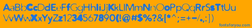 Fonte DistroMix – fontes azuis em um fundo laranja