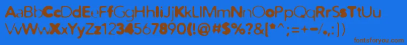 DistroMix Font – Brown Fonts on Blue Background