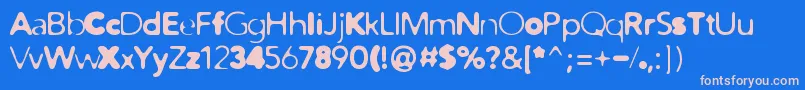 DistroMix Font – Pink Fonts on Blue Background