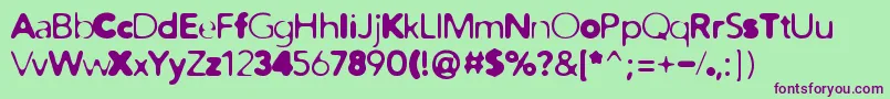 DistroMix Font – Purple Fonts on Green Background