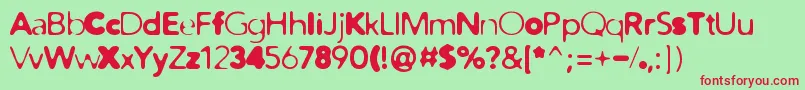 DistroMix Font – Red Fonts on Green Background