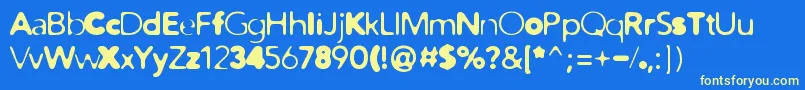 DistroMix Font – Yellow Fonts on Blue Background