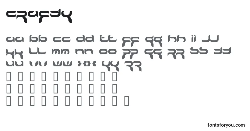 CRAFTY   (124110)-fontti – aakkoset, numerot, erikoismerkit