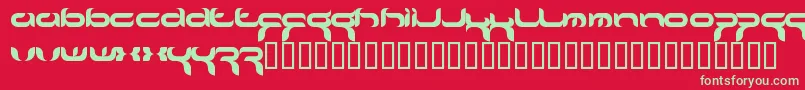 フォントCRAFTY   – 赤い背景に緑の文字