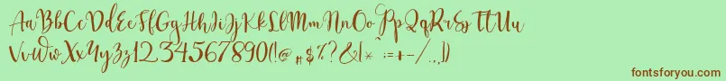 Craftylover Font – Brown Fonts on Green Background