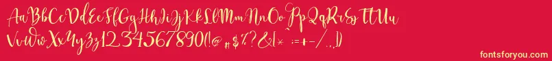 Craftylover Font – Yellow Fonts on Red Background