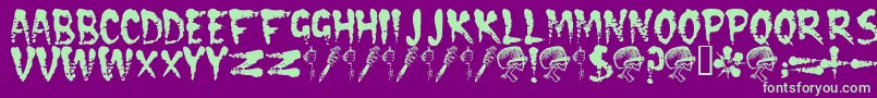 CRAMPS   Font – Green Fonts on Purple Background