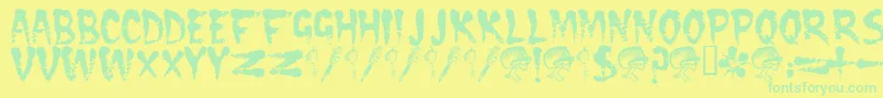 CRAMPS   Font – Green Fonts on Yellow Background