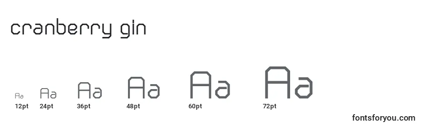 Cranberry gin Font Sizes