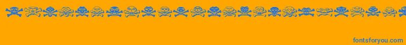 fuente Cranium – Fuentes Azules Sobre Fondo Naranja