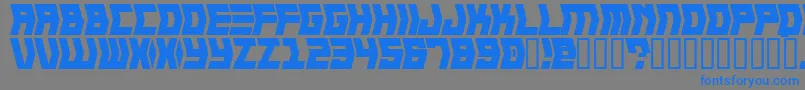 フォントCRANK    – 灰色の背景に青い文字