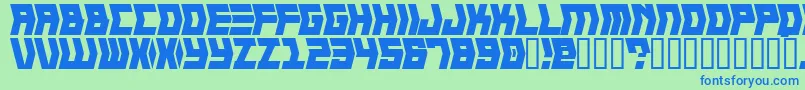 CRANK   -Schriftart – Blaue Schriften auf grünem Hintergrund