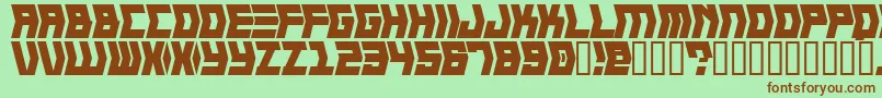 Шрифт CRANK    – коричневые шрифты на зелёном фоне