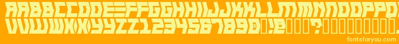 フォントCRANK    – オレンジの背景に黄色の文字