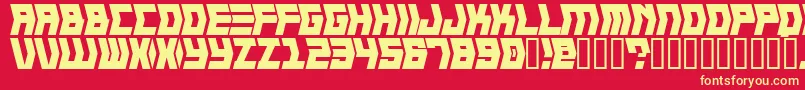 フォントCRANK    – 黄色の文字、赤い背景