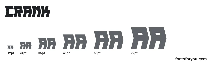 Размеры шрифта CRANK    (124115)