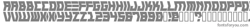 Crank-fontti – harmaat kirjasimet valkoisella taustalla