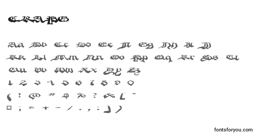 Schriftart CRAPG    (124117) – Alphabet, Zahlen, spezielle Symbole