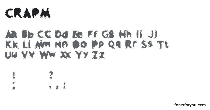 Schriftart CRAPM    – Alphabet, Zahlen, spezielle Symbole