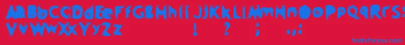 フォントCRAPM    – 赤い背景に青い文字