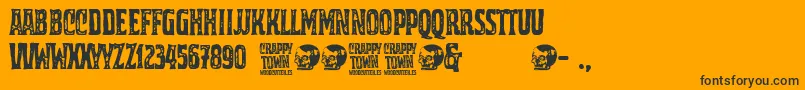 Crappy Town Font – Black Fonts on Orange Background
