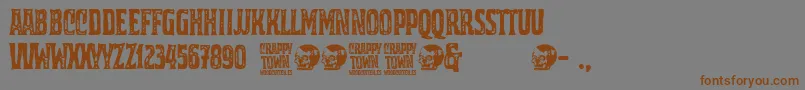 Crappy Town Font – Brown Fonts on Gray Background