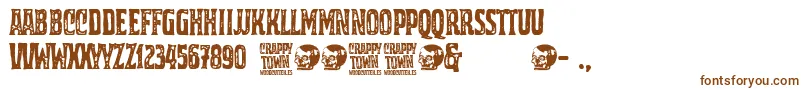 フォントCrappy Town – 白い背景に茶色のフォント