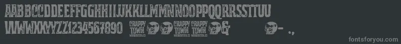 Crappy Town Font – Gray Fonts on Black Background