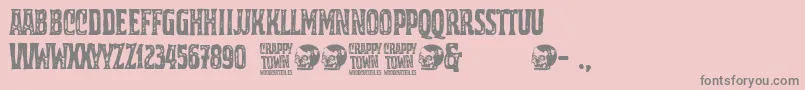 Crappy Town Font – Gray Fonts on Pink Background