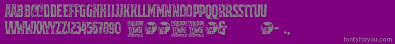 Crappy Town Font – Gray Fonts on Purple Background