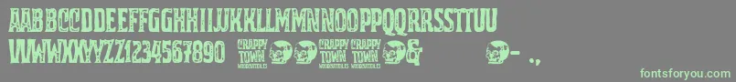 Czcionka Crappy Town – zielone czcionki na szarym tle