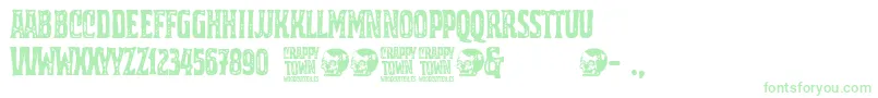 Czcionka Crappy Town – zielone czcionki na białym tle