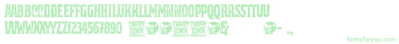 Crappy Town Font – Green Fonts on White Background