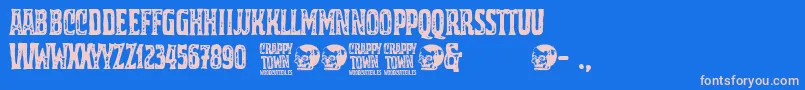 Police Crappy Town – polices roses sur fond bleu