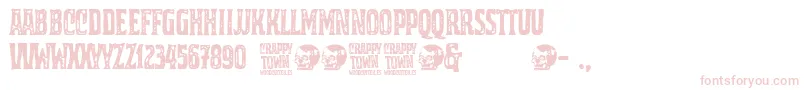 フォントCrappy Town – 白い背景にピンクのフォント