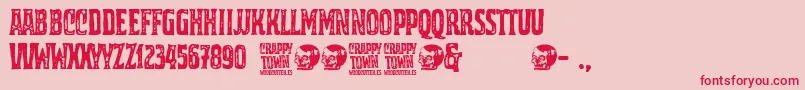 フォントCrappy Town – ピンクの背景に赤い文字