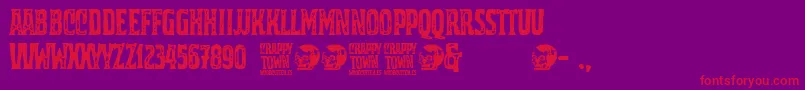 fuente Crappy Town – Fuentes Rojas Sobre Fondo Morado