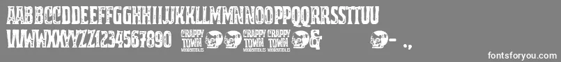 Crappy Town Font – White Fonts on Gray Background