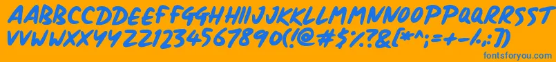 Signboard Font – Blue Fonts on Orange Background