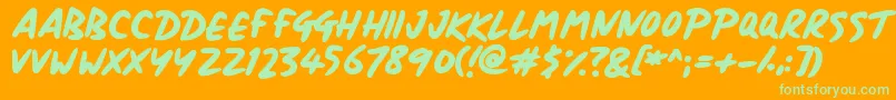 Signboard Font – Green Fonts on Orange Background